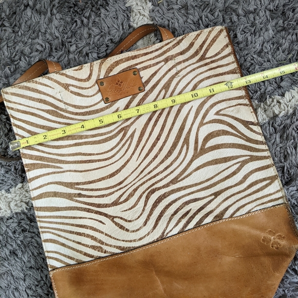 PATRICIA NASH Leather Zebra Calf Hair on Hide Shoulder Tote Bag - Picture 2 of 10